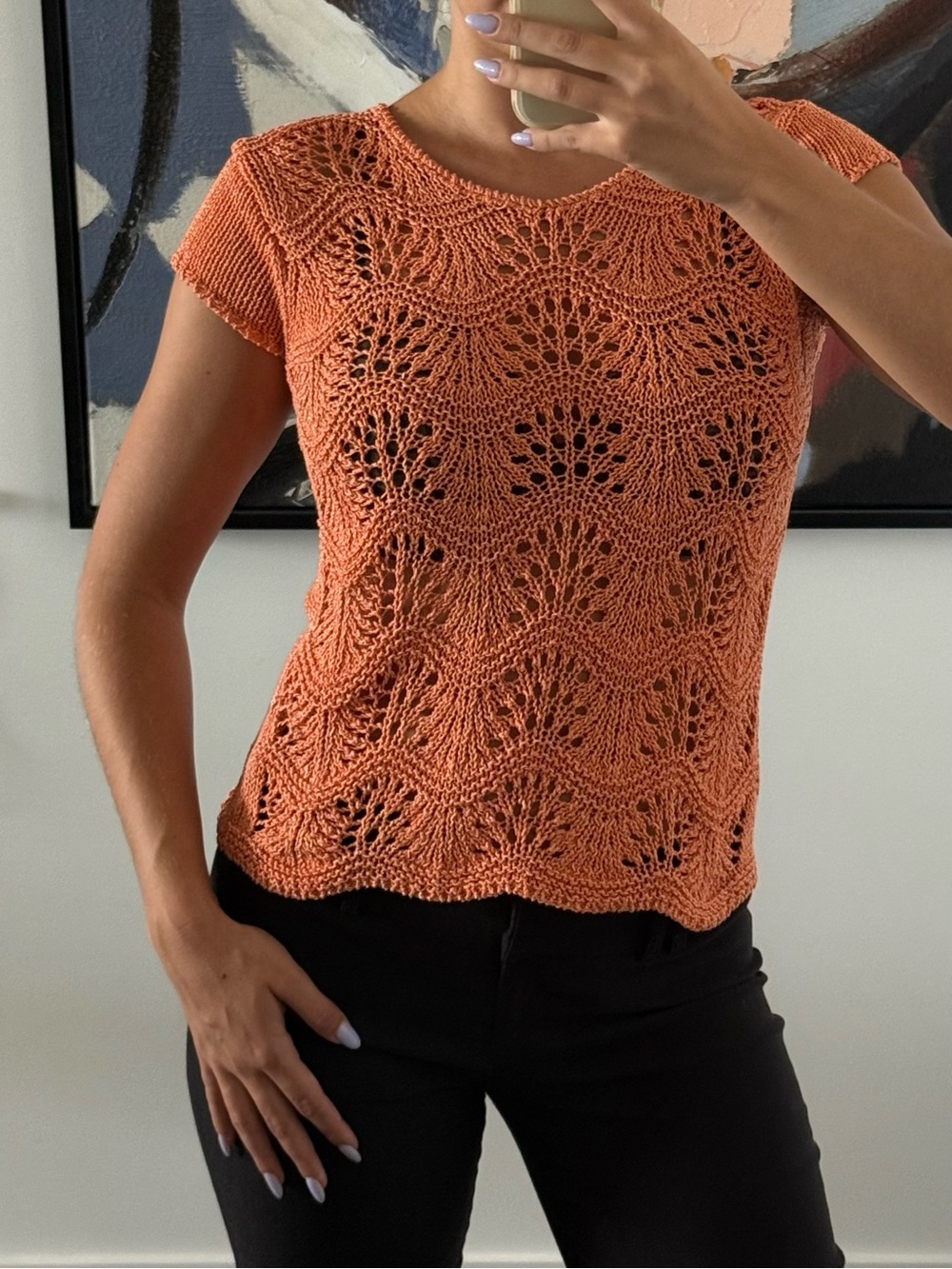 Orange Crochet Top
